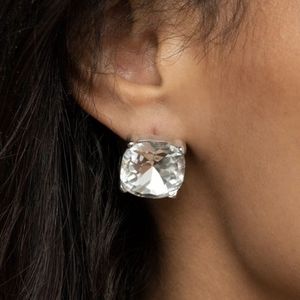 Silver Framed White Gem